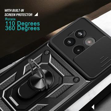 OnePlus Ace 5/5 Pro/13R Roterende Ring Hybrid Cover med Kameraskjold - Sølv