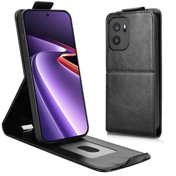 OnePlus Ace 6 Ultra lodret flip-etui med stativ - sort