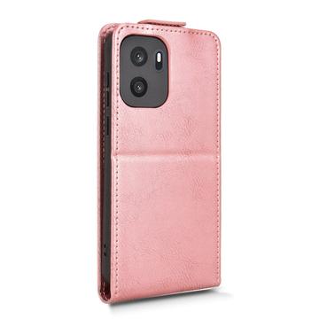 OnePlus Ace 6 Ultra lodret flip-etui med stativ - rosaguld