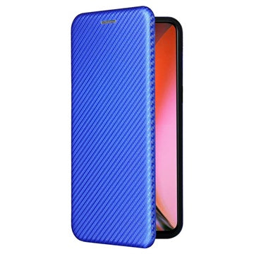 OnePlus Nord 2 5G Flip Cover - Karbonfiber - Blå