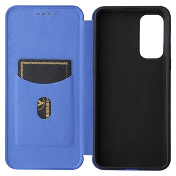 OnePlus Nord 2 5G Flip Cover - Karbonfiber - Blå