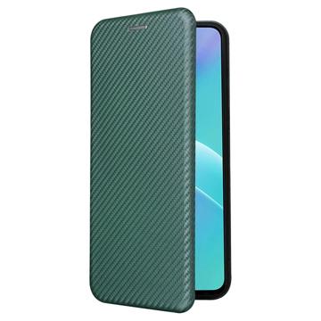 OnePlus Nord 2T Flip Cover - Karbonfiber - Grøn
