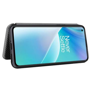 OnePlus Nord 2T Flip Cover - Karbonfiber - Grøn