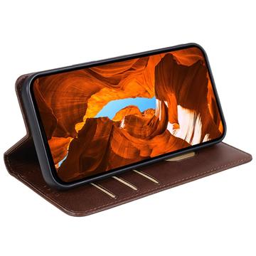 OnePlus Nord 4 pungetui med magnetisk lukning - kalvetekstur - brun