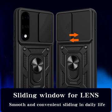 OnePlus Nord 5 Roterende Ring Hybrid Cover med Kameraskjold - Blå