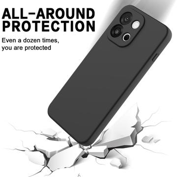 OnePlus Nord 6/Turbo 6 Flydende silikone cover med håndrem - Sort