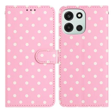 OnePlus Nord 6 Pung Etui med Prikket Mønster - Pink