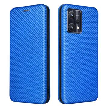OnePlus Nord CE 2 Lite 5G Flip Cover - Karbonfiber - Blå