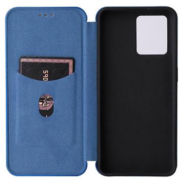 OnePlus Nord CE 2 Lite 5G Flip Cover - Karbonfiber - Blå