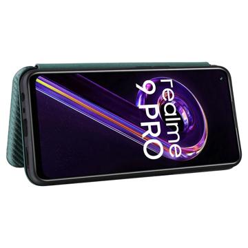 OnePlus Nord CE 2 Lite 5G Flip Cover - Karbonfiber - Grøn