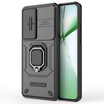 OnePlus Nord CE4 Roterende Ring Hybrid Cover med Kameraskjold - Sort