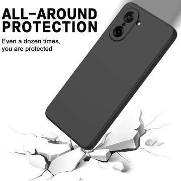 OnePlus Nord CE5 Flydende silikone cover med håndrem - sort