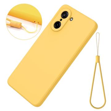OnePlus Nord CE5 Flydende silikone cover med håndrem - gul