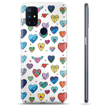 OnePlus Nord N10 5G TPU Cover - Hjerter