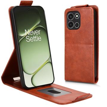 OnePlus Turbo 6 lodret flip-etui med stativ - Brun