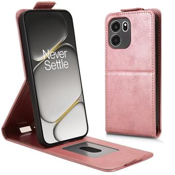 OnePlus Turbo 6V lodret flip-etui med stativ - rosaguld