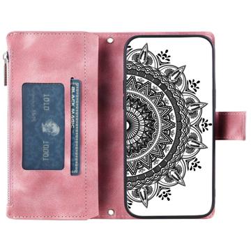 Mandala Lynlås iPhone 14 Plus Pung Taske - Rødguld