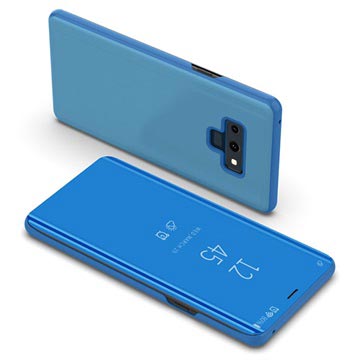 Luksus Series Mirror View Samsung Galaxy Note9 Flip Cover - Blå