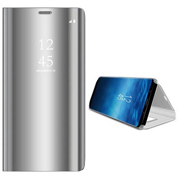 Samsung Galaxy S9 Luksus Mirror View Flip Cover - Sølv