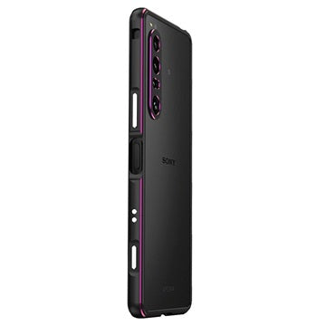 Polar Lights Style Sony Xperia 1 IV Metal Bumper - Sort / Lilla