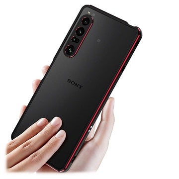 Polar Lights Style Sony Xperia 1 IV Metal Bumper - Sort / Rød