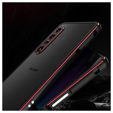 Polar Lights Style Sony Xperia 1 IV Metal Bumper - Sort / Rød