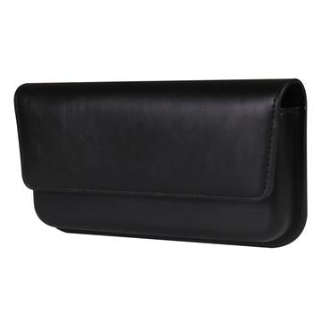 Premium universelt vandret hylster i læder med dobbelt magnetisk lukning - 6.7"-6.9" - Sort