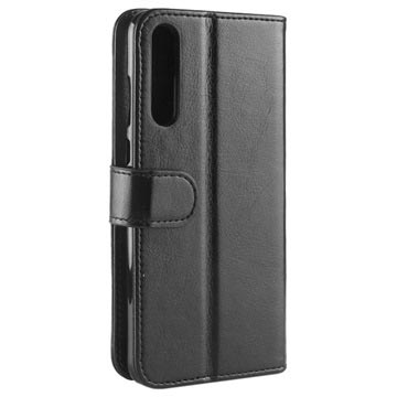 Huawei P20 Pro Premium Flip Cover med Pung og Stativ - Sort