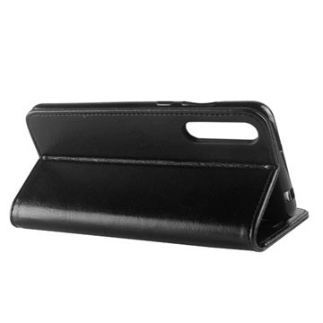 Huawei P20 Pro Premium Flip Cover med Pung og Stativ - Sort