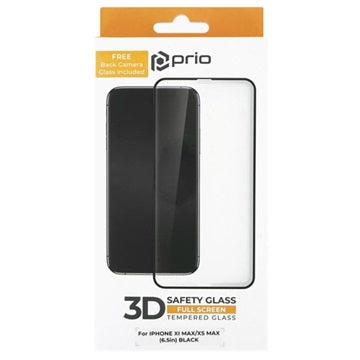 Prio 3D iPhone XS Max/11 Pro Max Hærdet Glas - 9H, 0.33mm - Sort