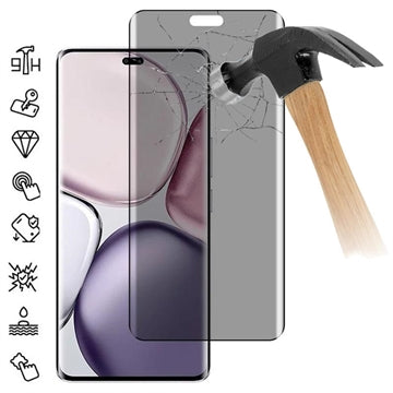 Honor Magic7 Lite Privacy Full Cover Skærmbeskyttelse Hærdet Glas - Sort Kant