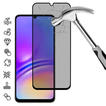 Samsung Galaxy A07 4G/A06 Privacy Full Cover Skærmbeskytter Hærdet Glas - Sort Kant