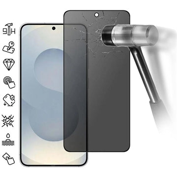 Samsung Galaxy S25 Edge Privacy Full Cover Skærmbeskyttelse Hærdet Glas - Sort Kant