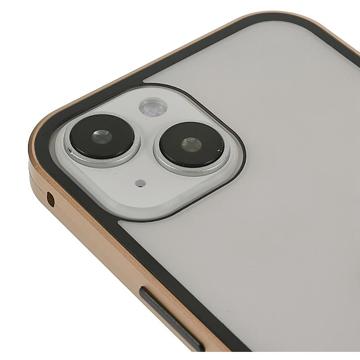 iPhone 14 Plus Magnetisk Cover med Hærdet Glas - Guld