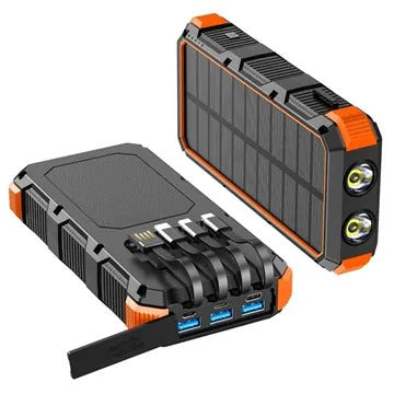 Psooo M2 Trådløs Solcelle Powerbank - 20000mAh - Orange