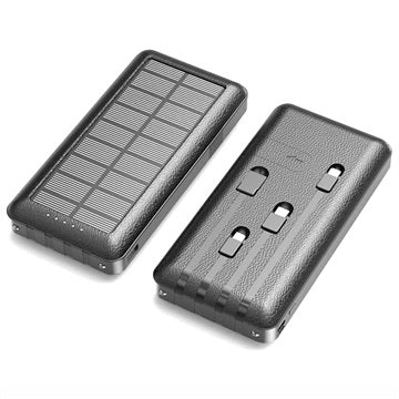 Psooo PS-159 Solcelle Powerbank med Stativ - Sort