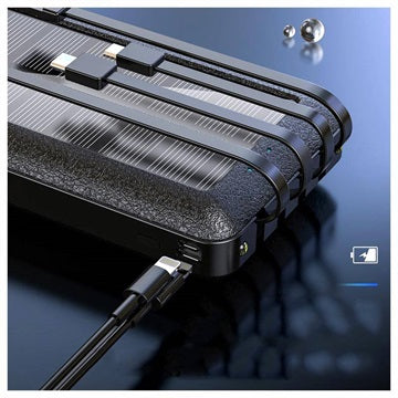 Psooo PS-159 Solcelle Powerbank med Stativ - Sort