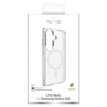 Samsung Galaxy S26 Puro Lite Mag Hybrid Cover - Hvid / Gennemsigtig