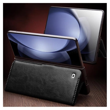 Samsung Galaxy Z Fold5 Qialino Classic Læderpung - Sort