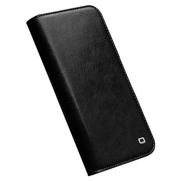 Qialino Classic iPhone 14 Plus Læderpung - Sort