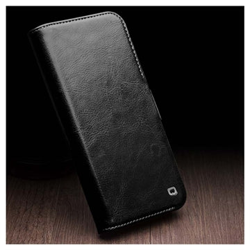 iPhone 15 Plus Qialino Classic Læderpung - Sort