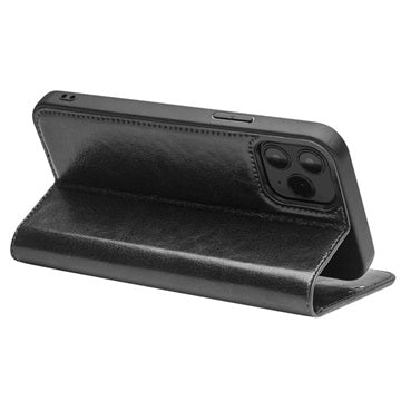 Qialino Classic iPhone 12 Pro Max Læderpung - Sort