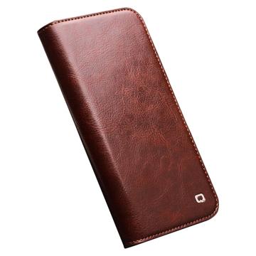Qialino Classic iPhone 14 Plus Læderpung - Brun