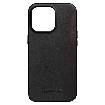 Qialino Premium Mag iPhone 14 Plus Læder Cover - Sort