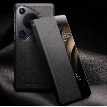 Huawei Pura 70 Ultra Qialino Smart View Flip Lædercover - Klassisk - Sort