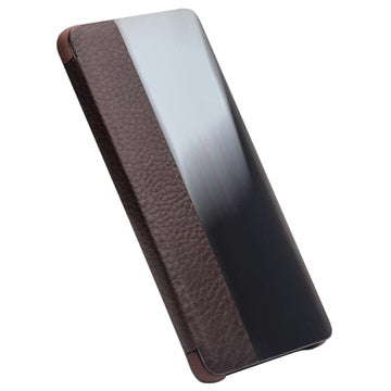 Qialino Smart View Huawei P30 Flip Lædercover - Brun