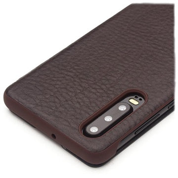 Qialino Smart View Huawei P30 Flip Lædercover - Brun