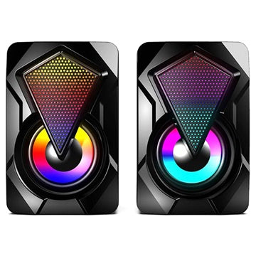 RGB Stereo Gaming Højttalere X2 - 2x3W - Sort