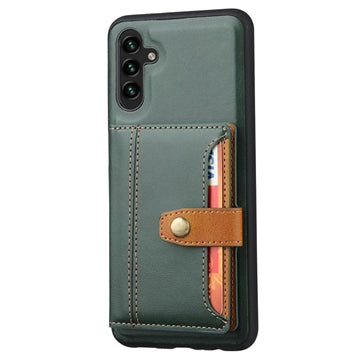 Samsung Galaxy A04s/A13 5G Retro Style Cover med Pung - Grøn