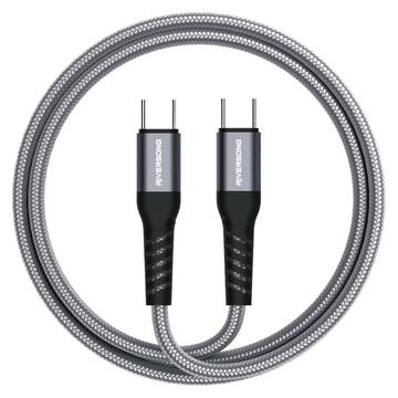 Riversong Hercules 06 Nylon Flettet USB-C Kabel - 1m/100W - Grå